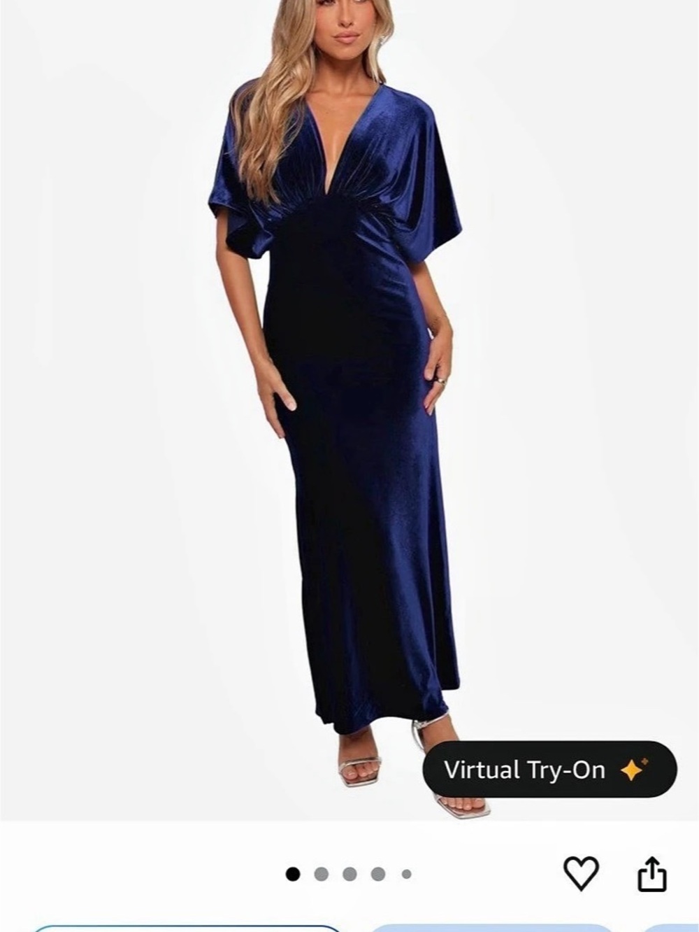 Petal & Pup Ricki Velvet Maxi Dress in Blue NWT